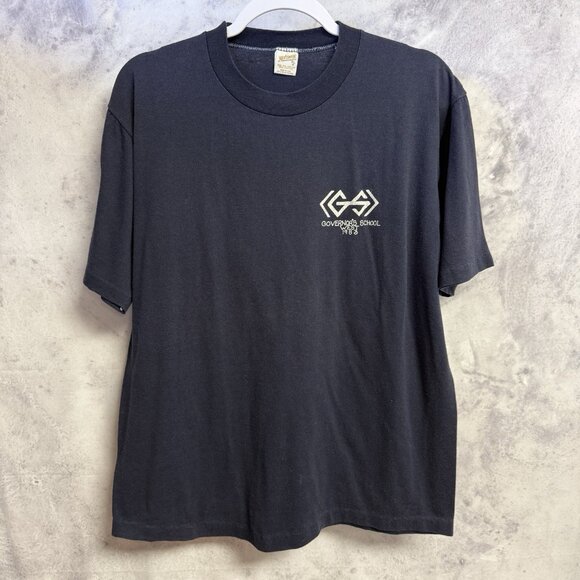 Vintage 80s Governor's School West T Shirt Mens XL 21x26 Blue USA - Picture 2 of 9